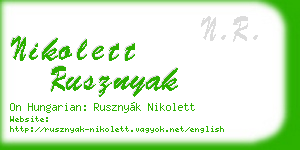 nikolett rusznyak business card