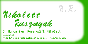 nikolett rusznyak business card